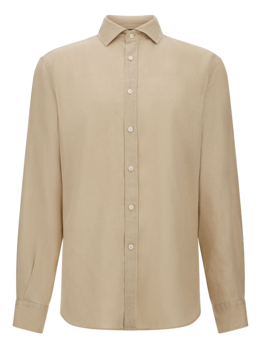 Boggi Milano Regular Fit Linen Shirt - Neutrals