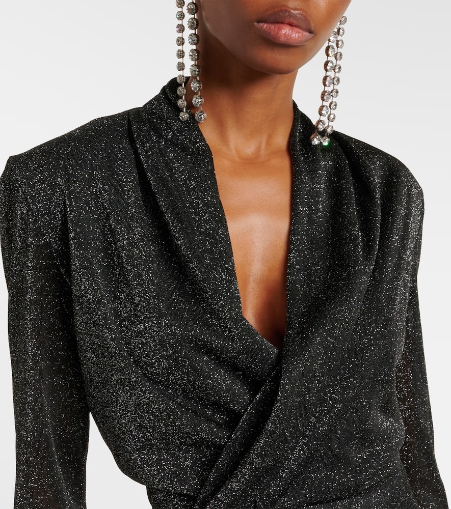 Cinay lamé wrap top