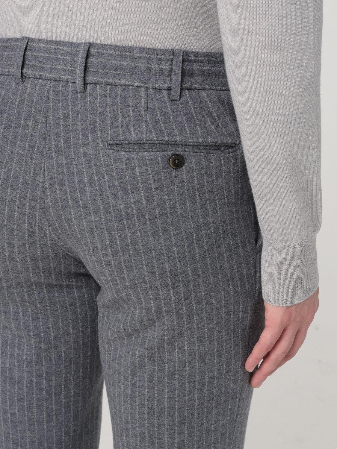Pinstriped tapered trousers - Grey