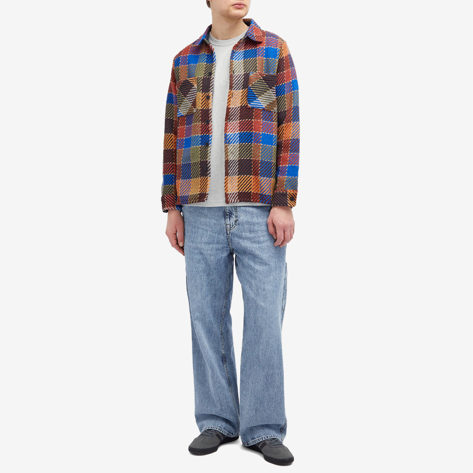 Men's Whiting Pike Overshirt in Burgundy/Blue