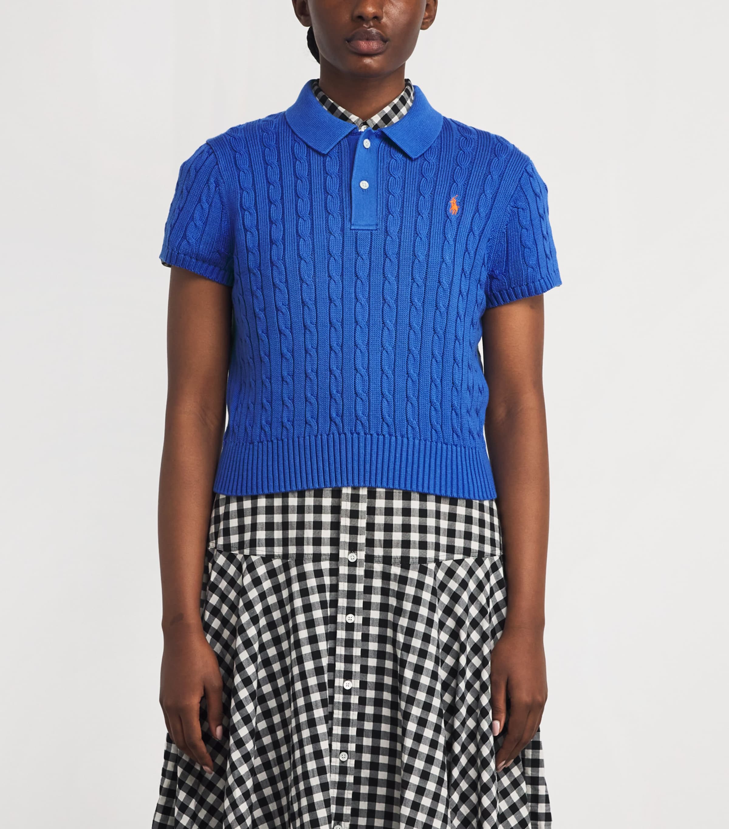 Cotton Short-Sleeve Sweater