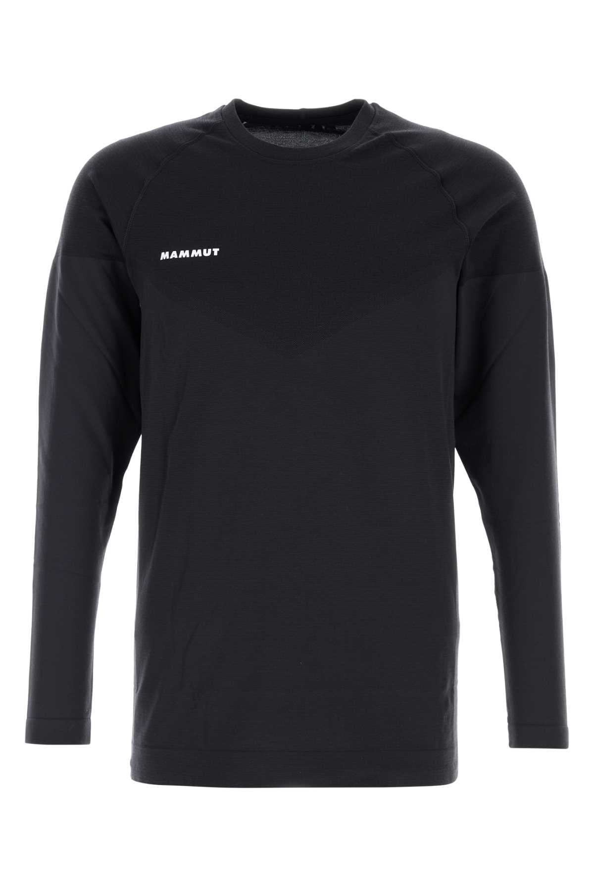 Stretch Nylon Blend T-Shirt — Black