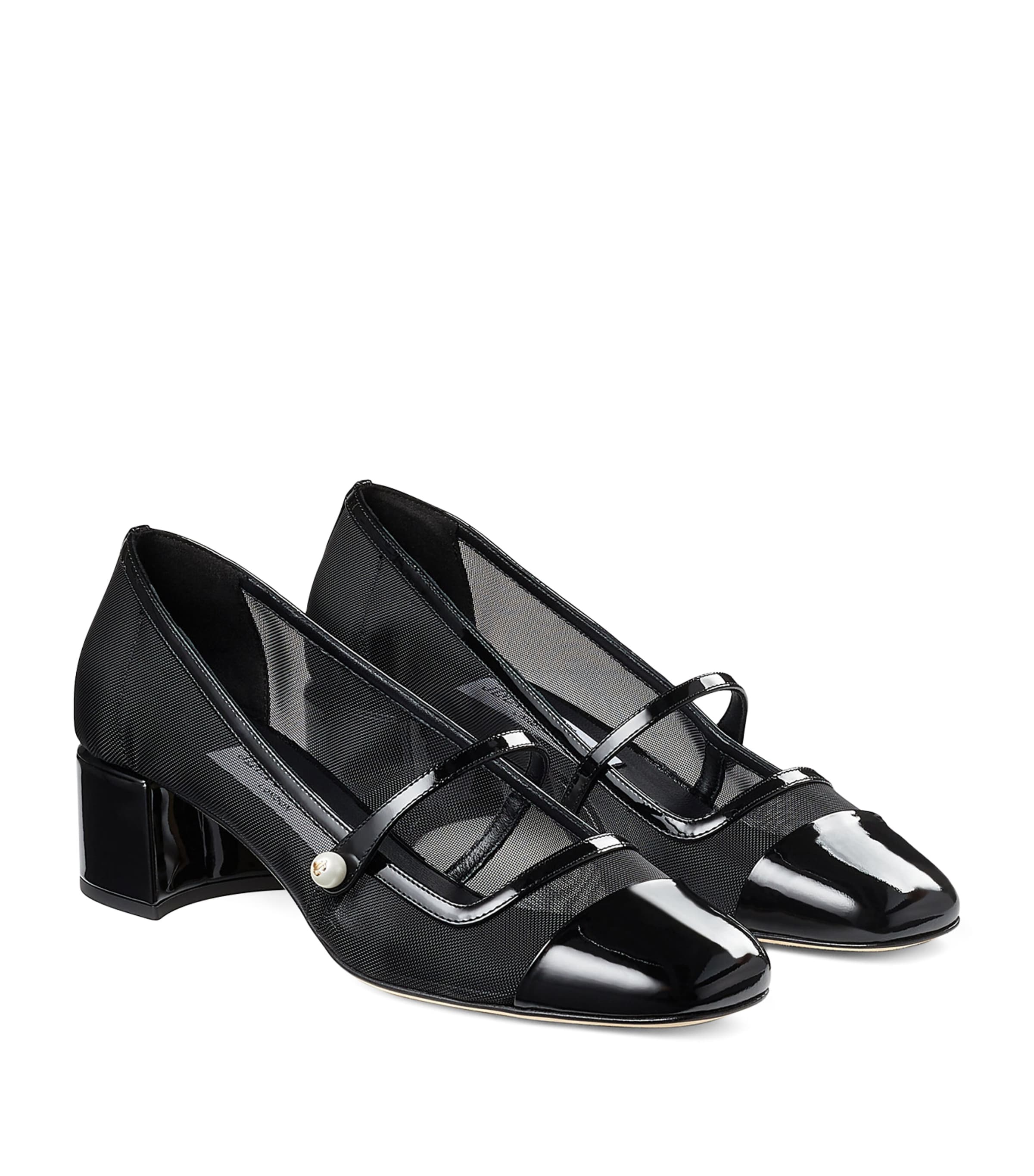 Elisa 45 Leather Mary Jane Heeled Pumps