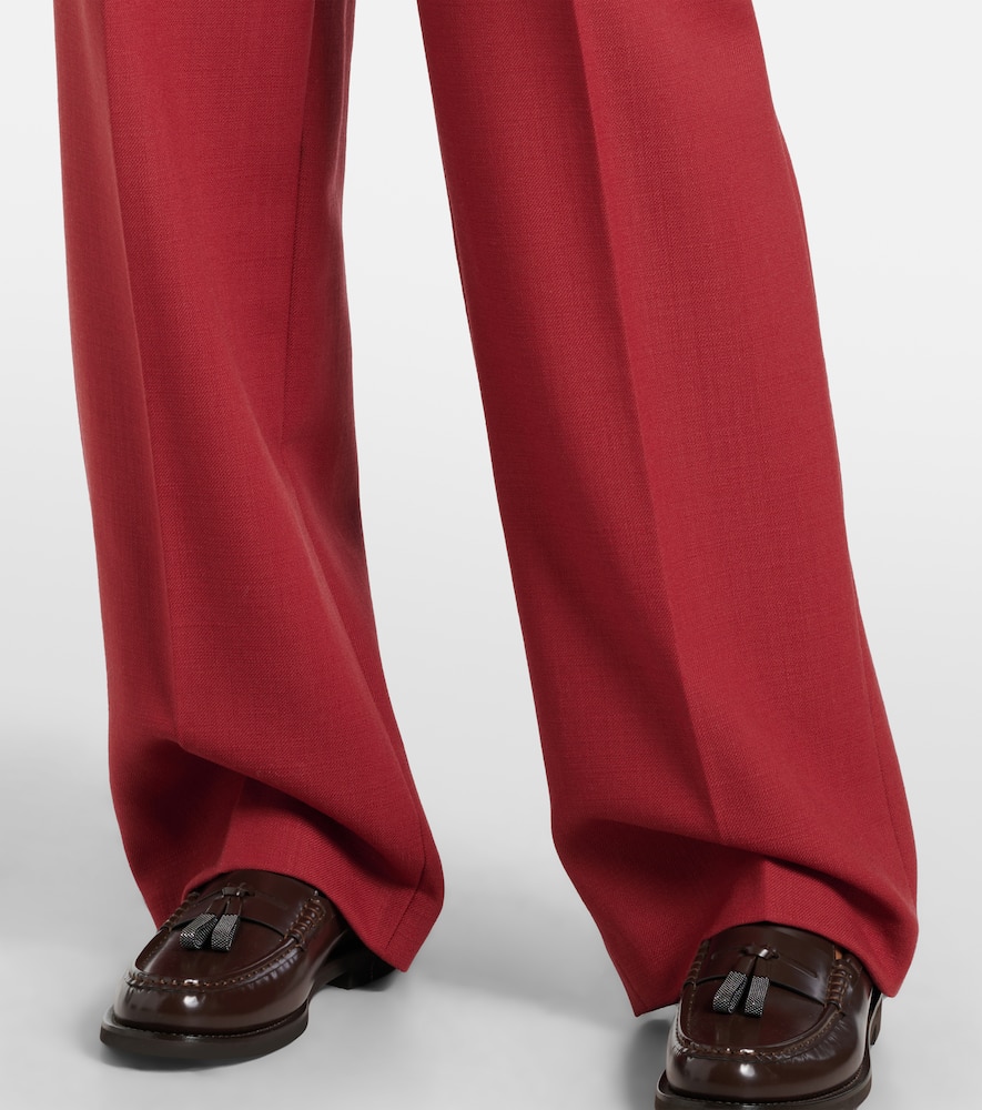 High-rise wool straight pants