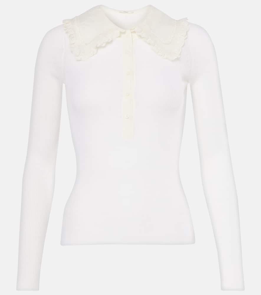 Chloé Ribbed-knit wool Henley shirt