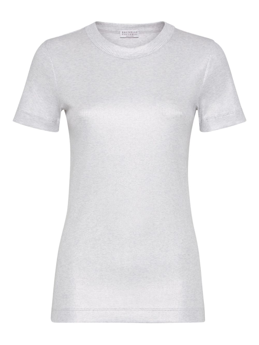 Ribbed sparkling T-shirt - Silver