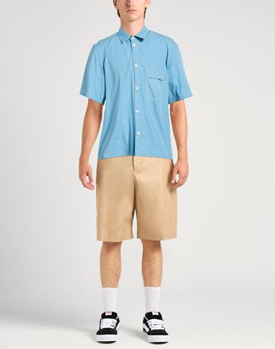 Man Shirt Azure Size L Cotton