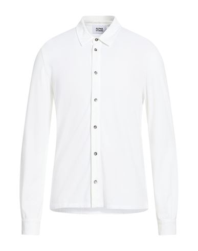 Man Shirt White Size 46 Cotton, Elastane