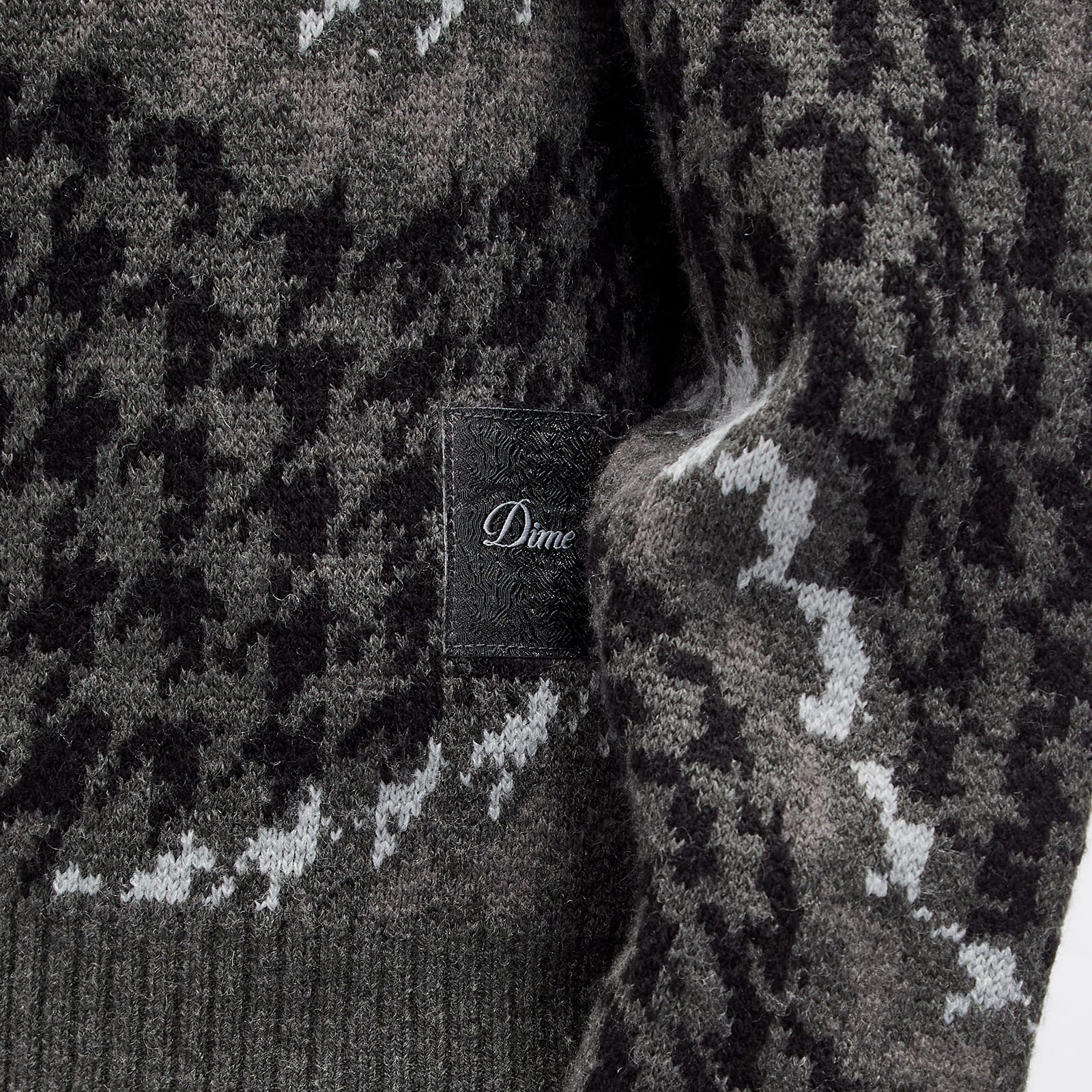 Men's Houndstooth Knit Sweater in Coal