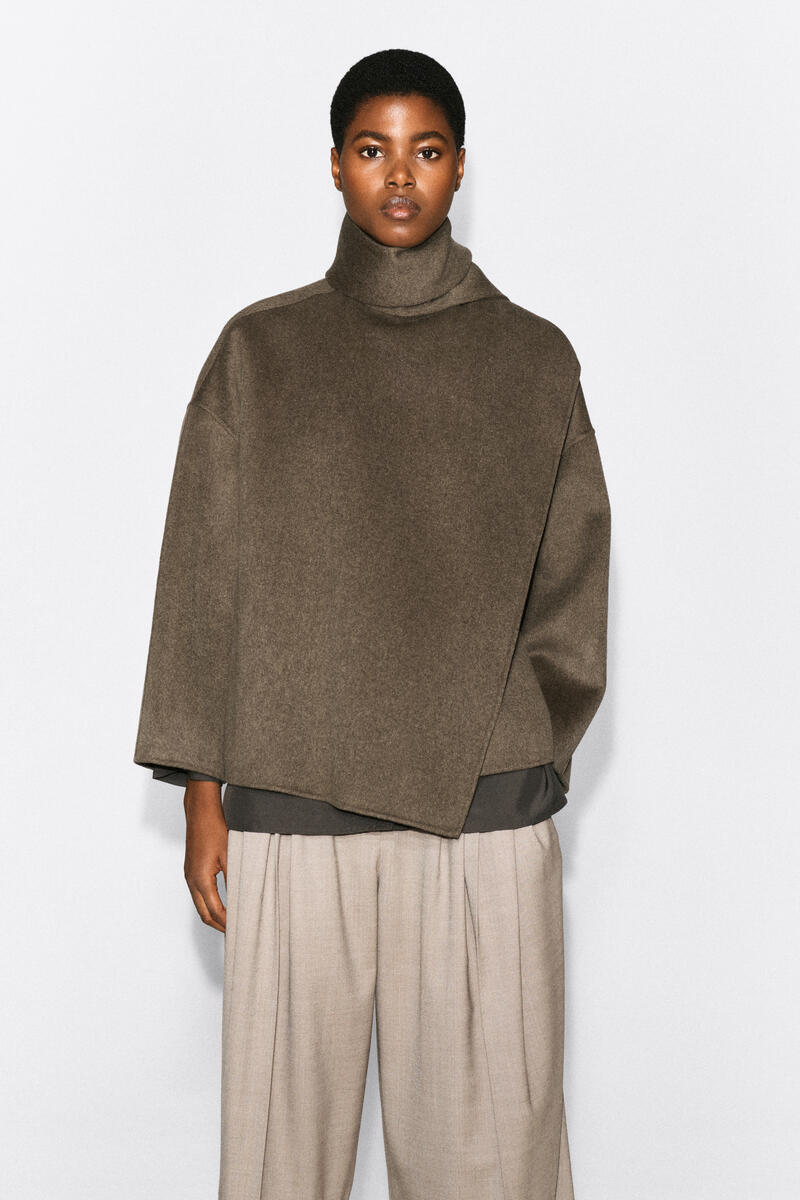 Double-Faced Wool-Blend Scarf Jacket