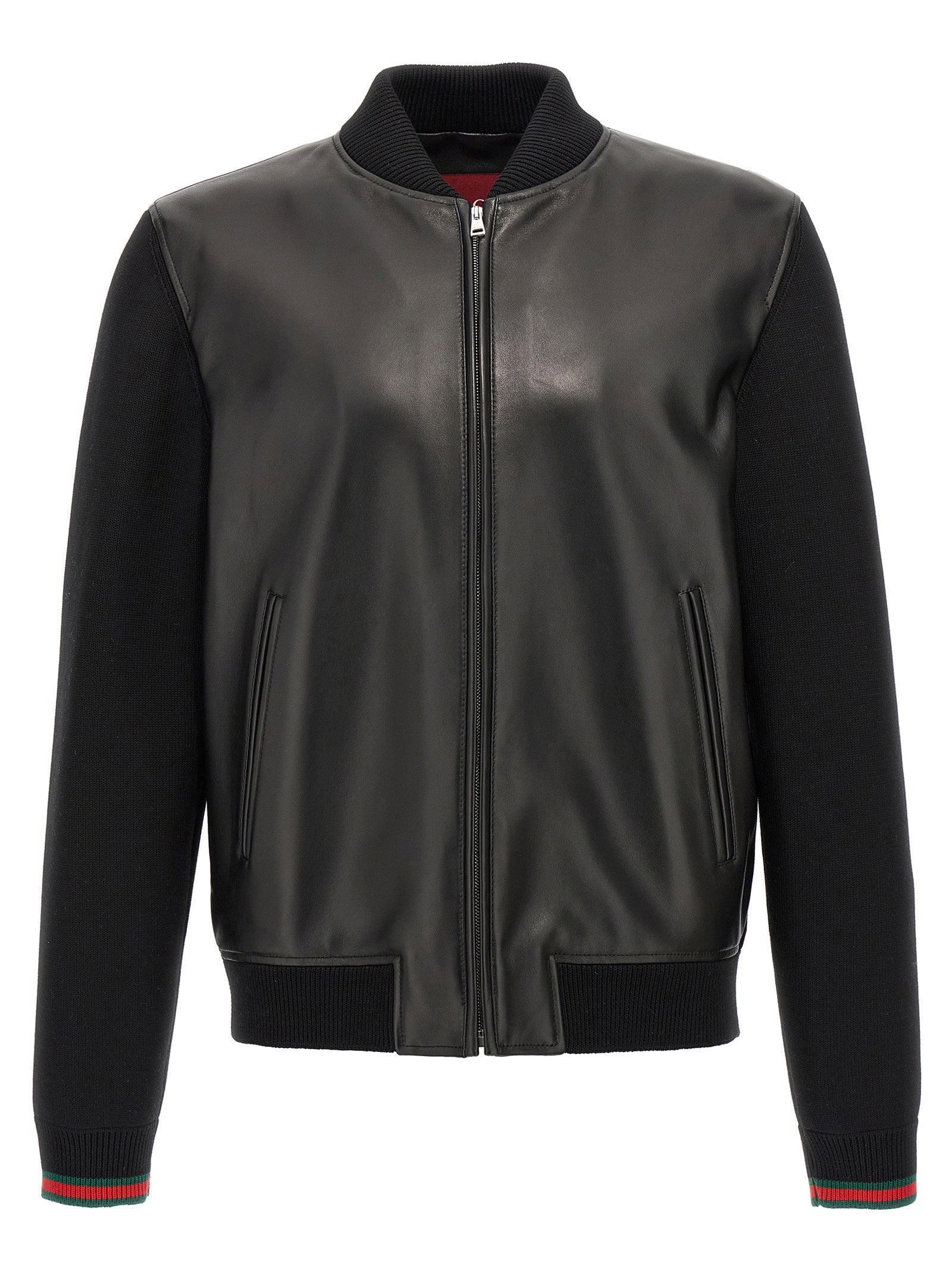 Bimaterial Bomber Jacket