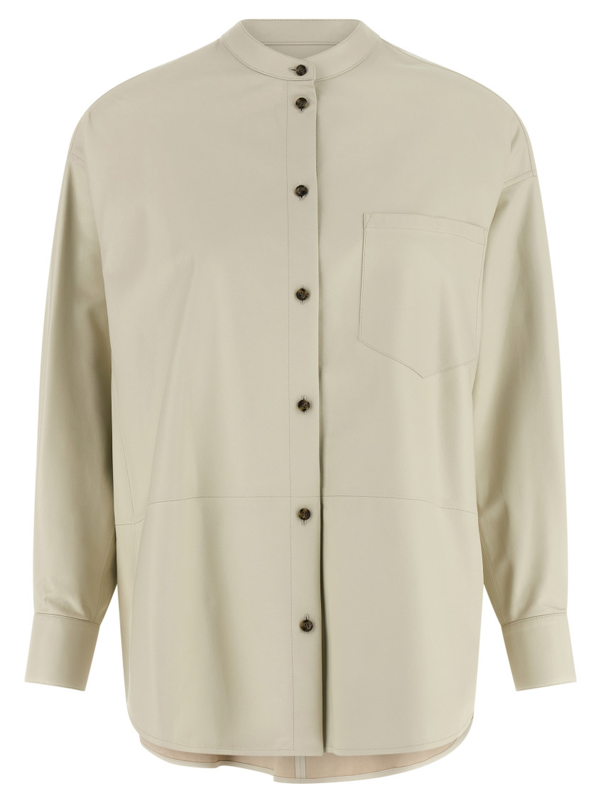 Leather Shirt Shirt And Blouse White