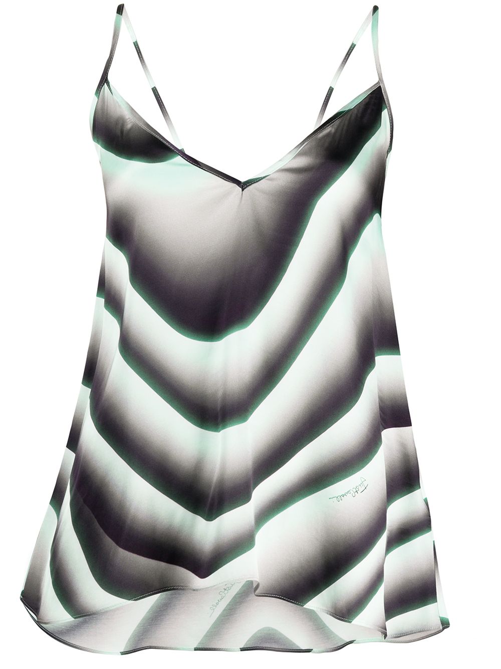 Wave print asymmetric top - Green