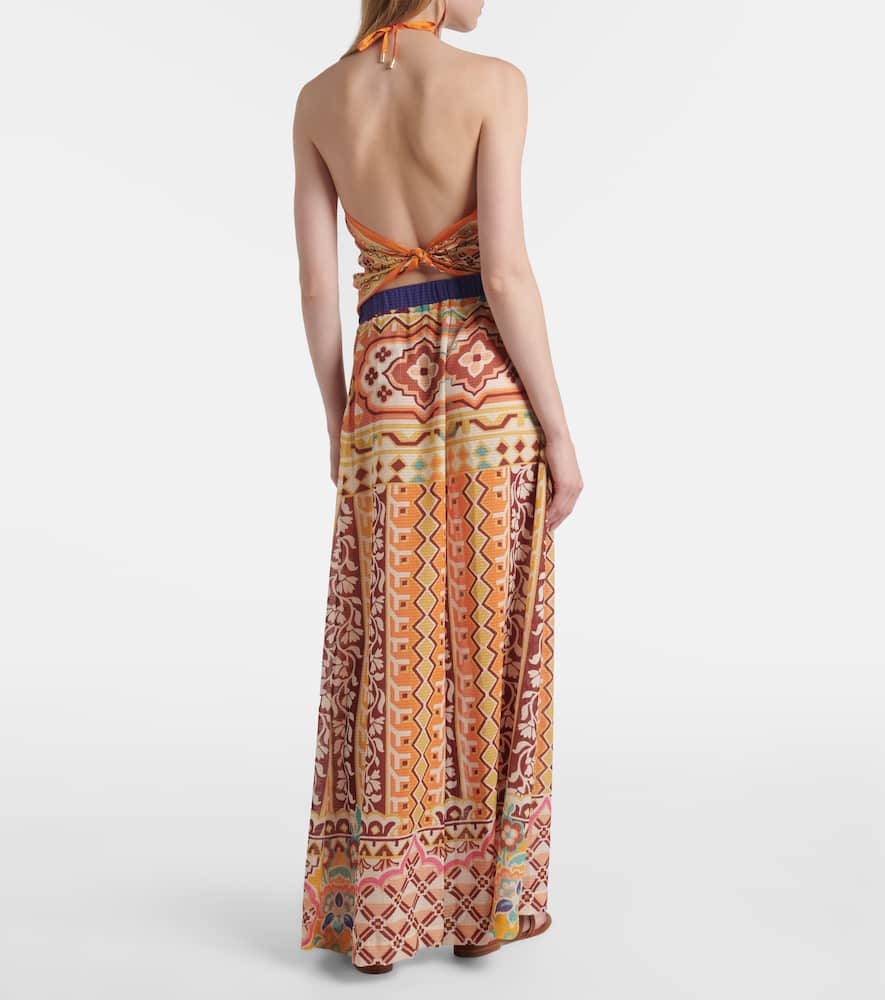 Printed high-rise palazzo pants
