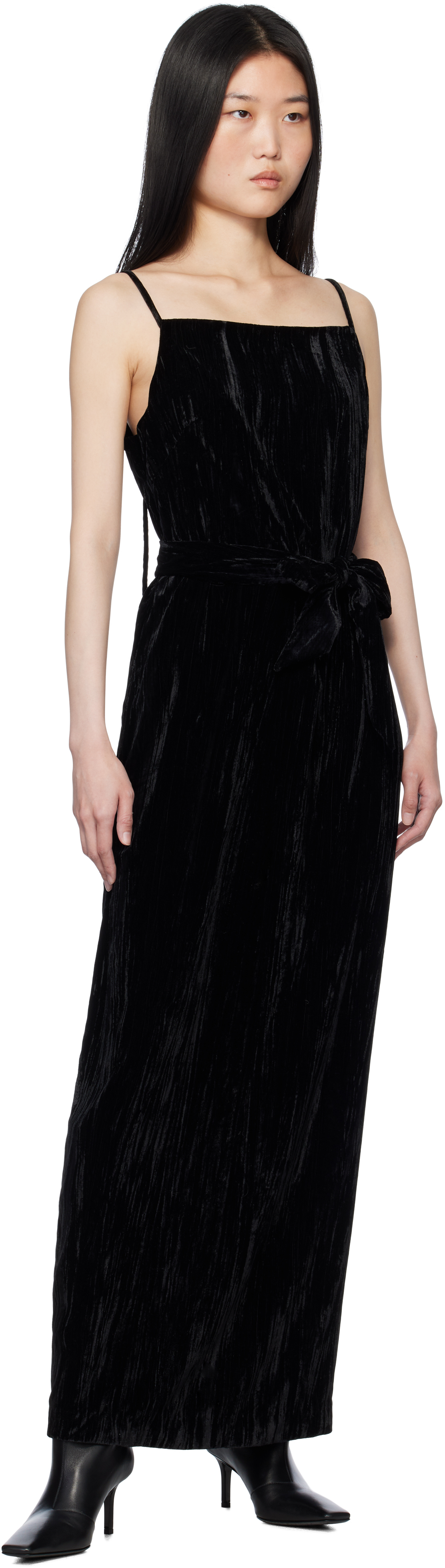 Holzweiler Black Cygnet Velvet Maxi Dress