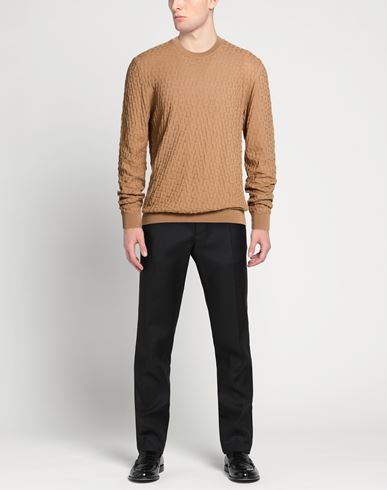 Man Sweater Camel Size 46 Virgin Wool