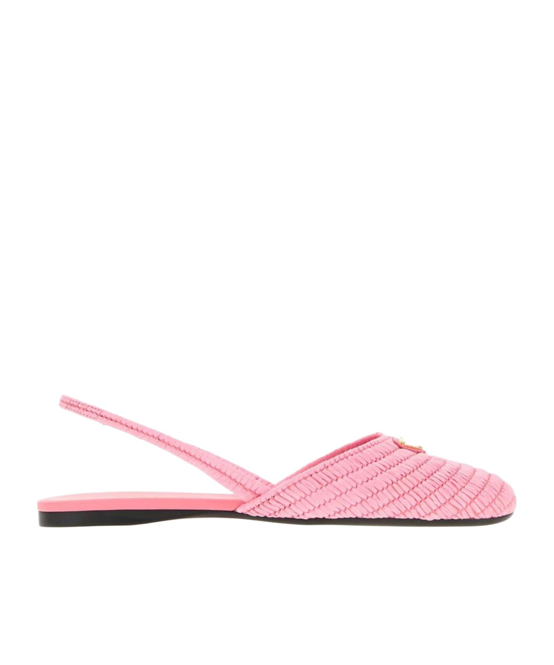 Triangle-Logo Crochet Ballet Flats