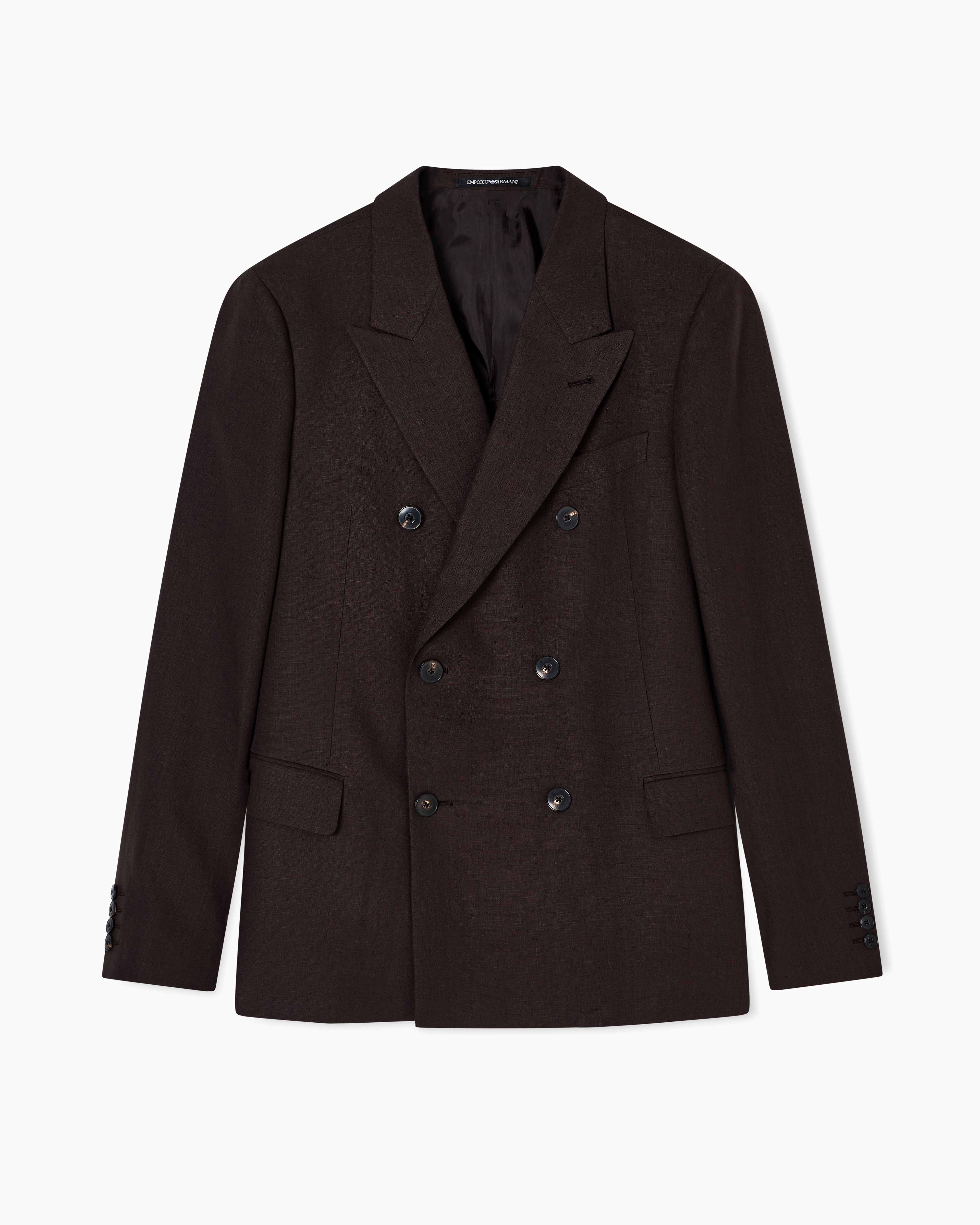 Double-breasted blazer in pure linen
