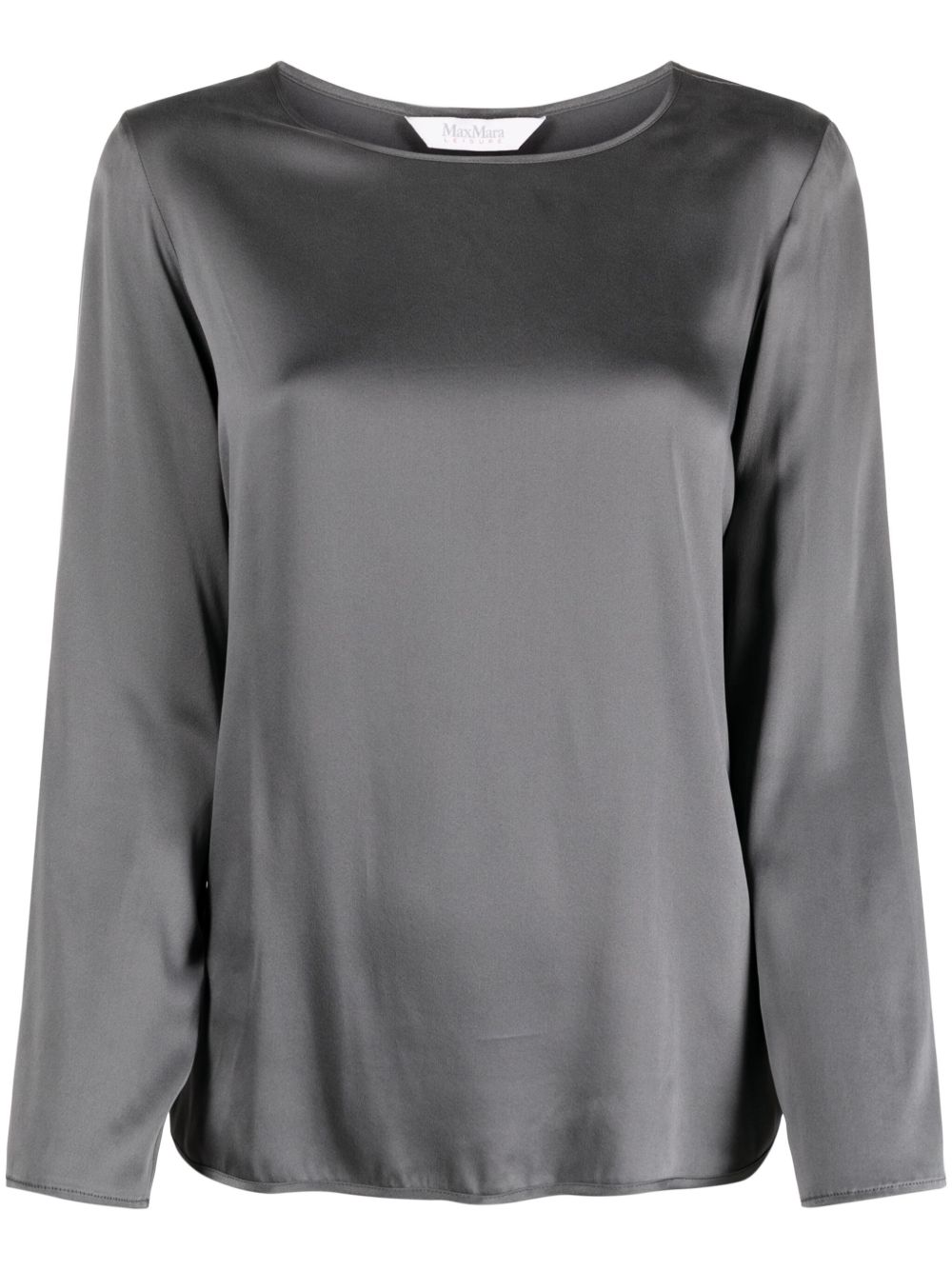 Max Mara Leisure round-neck satin blouse - Grey