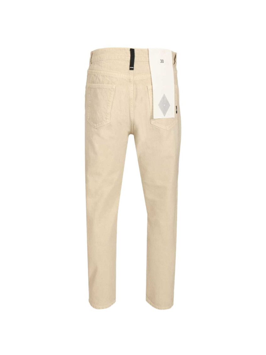 Beige Solid Casual Pants