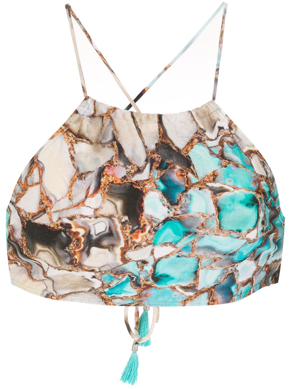 Ilana marble-print bikini - Blue