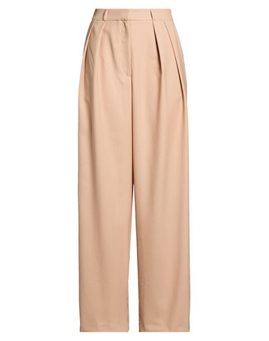 Woman Pants Beige Size M Polyester, Virgin Wool
