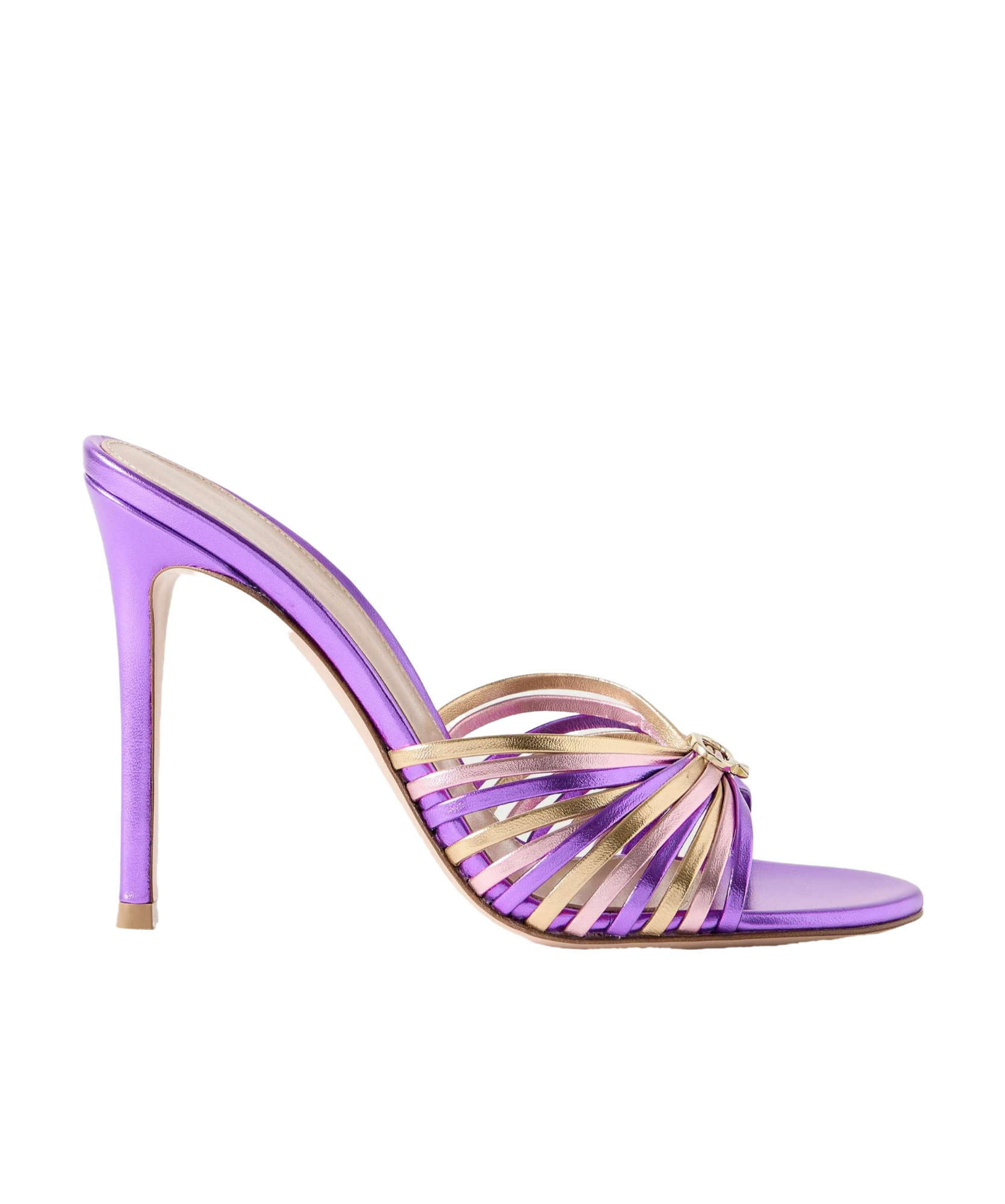 70 embellished metallic leather sandals