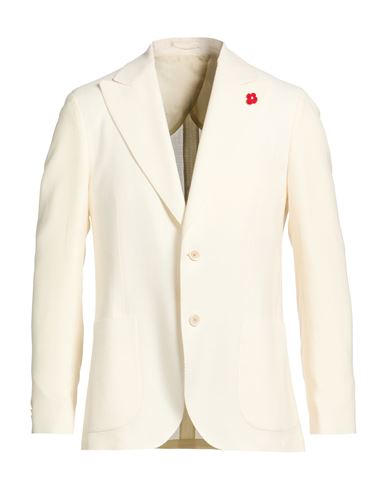 Man Blazer Cream Size 38 Wool, Linen, Silk