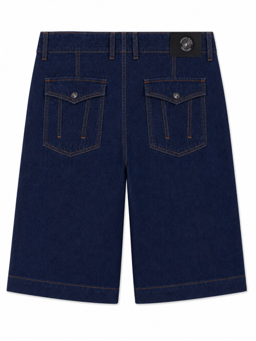 Dark Blue Solid Shorts
