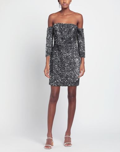 Woman Mini dress Grey Size M Polyester, Elastane