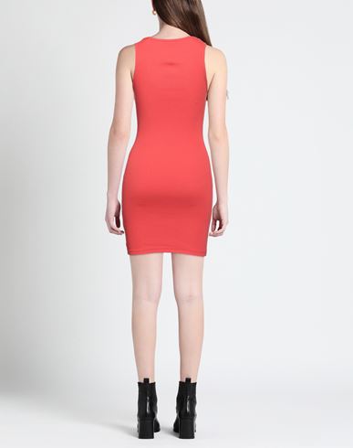 Woman Mini dress Coral Size M Cotton, Elastane