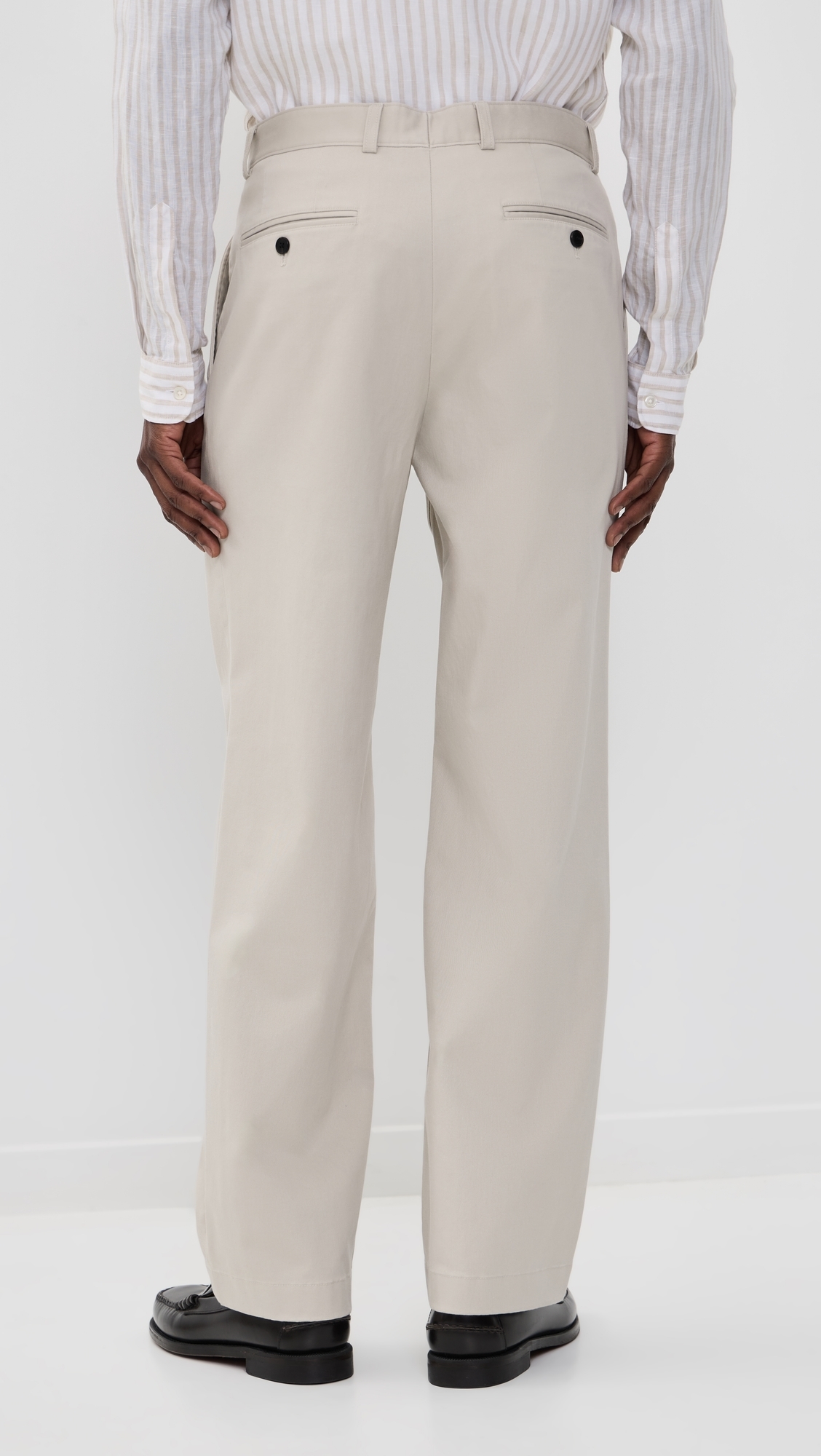 Relaxed Pleat Pants in Moonsoft Cotton Silver Cloud