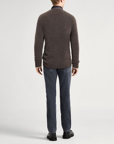 Man Sweater Dark brown Size 40 Wool, Polyester, Cashmere, Elastane