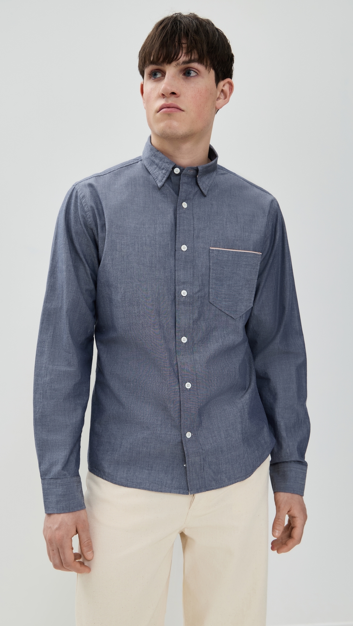 Billy Reid Msl 1-Pocket Shirt Blue
