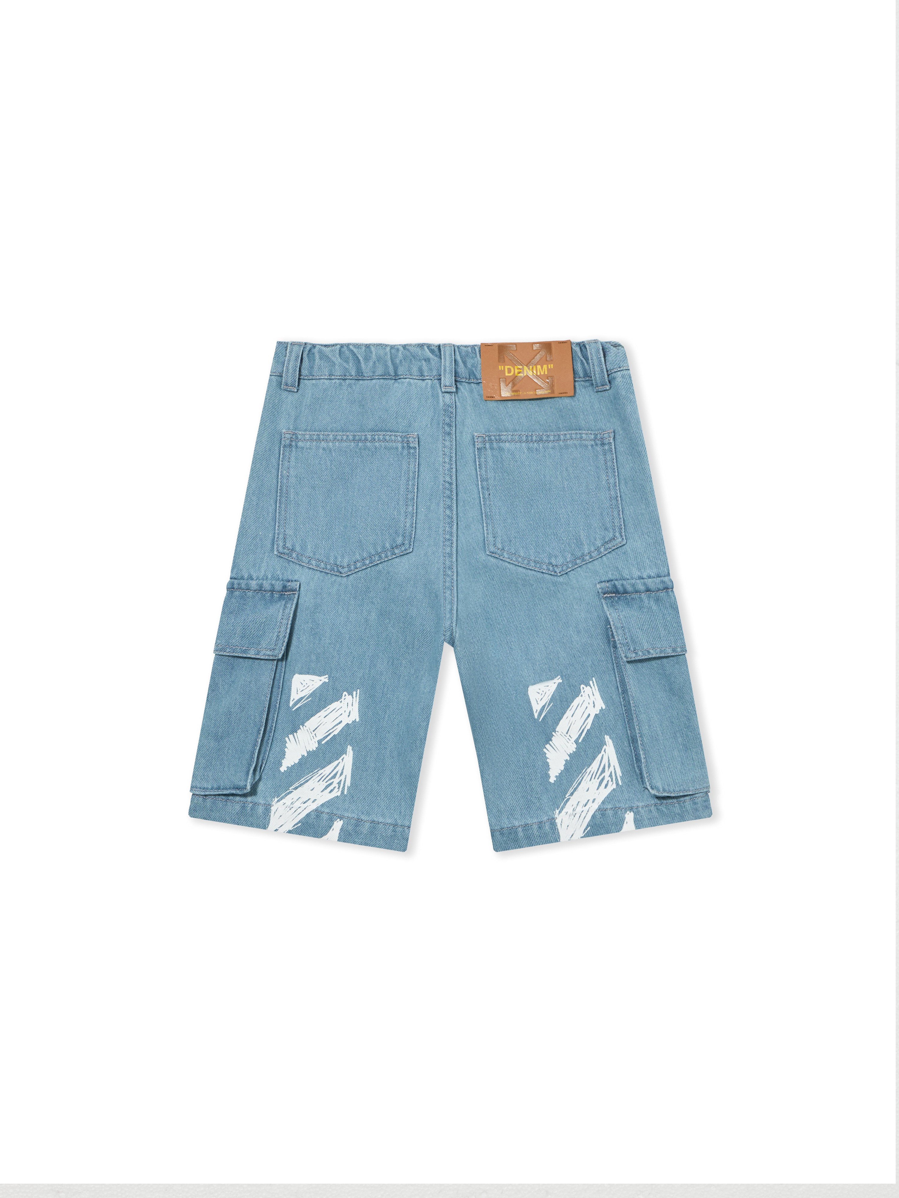 Diag Sketch Denim Cargo Short