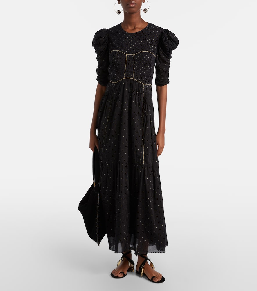 Sichene polka-dot cotton maxi dress
