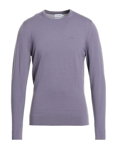 Calvin Klein Jeans Man Sweater Lilac Size L Merino Wool