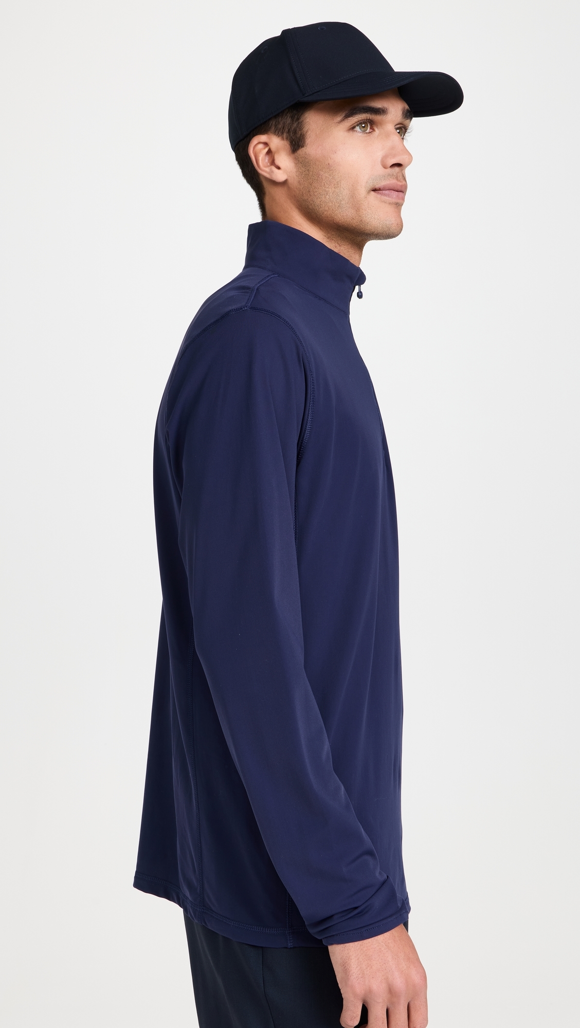 Tate Mock Neck Quarter Zip Maltese Blue