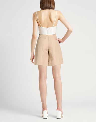 Easy Woman Shorts & Bermuda Shorts Sand Size 6 Linen, Rayon