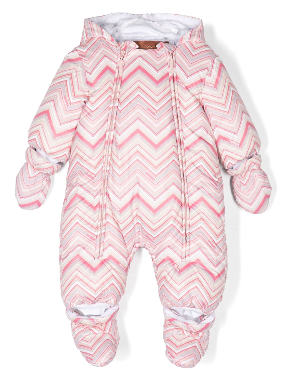 Chevron-print snowsuit - Pink