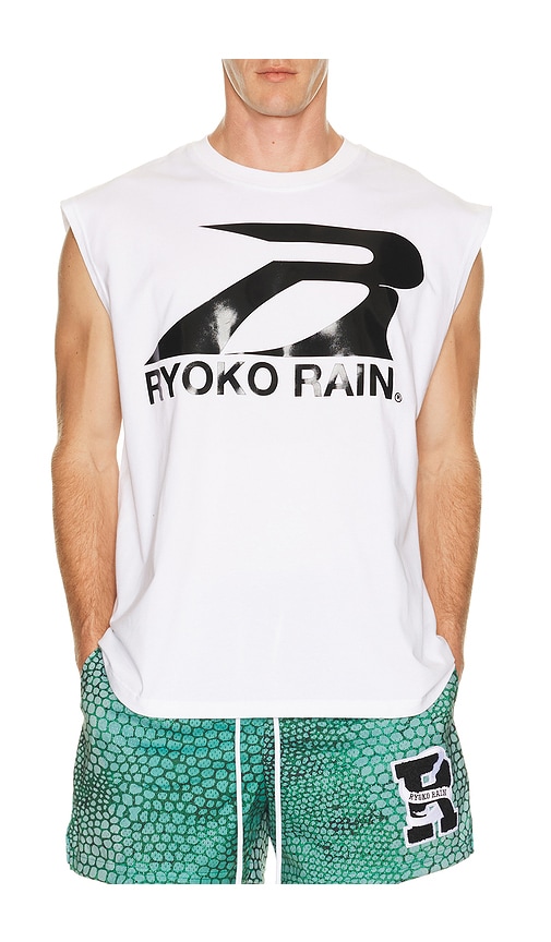 Ryoko Rain Sleeveless Tank in White. M. Also in S, L, XL/1X