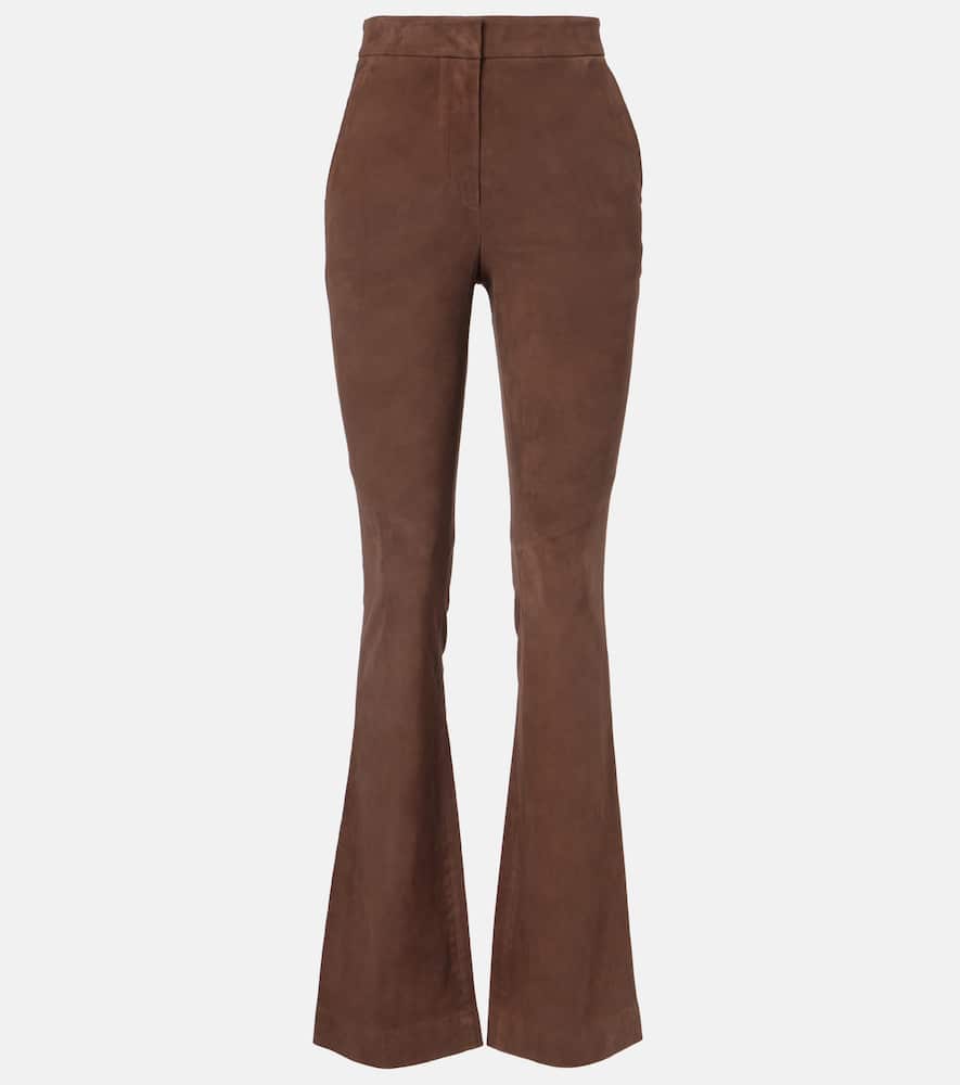 Gracie high-rise suede flared pants