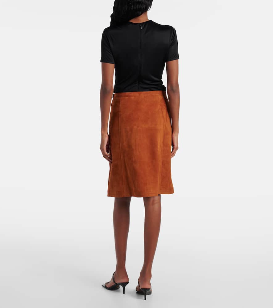 Suede midi skirt