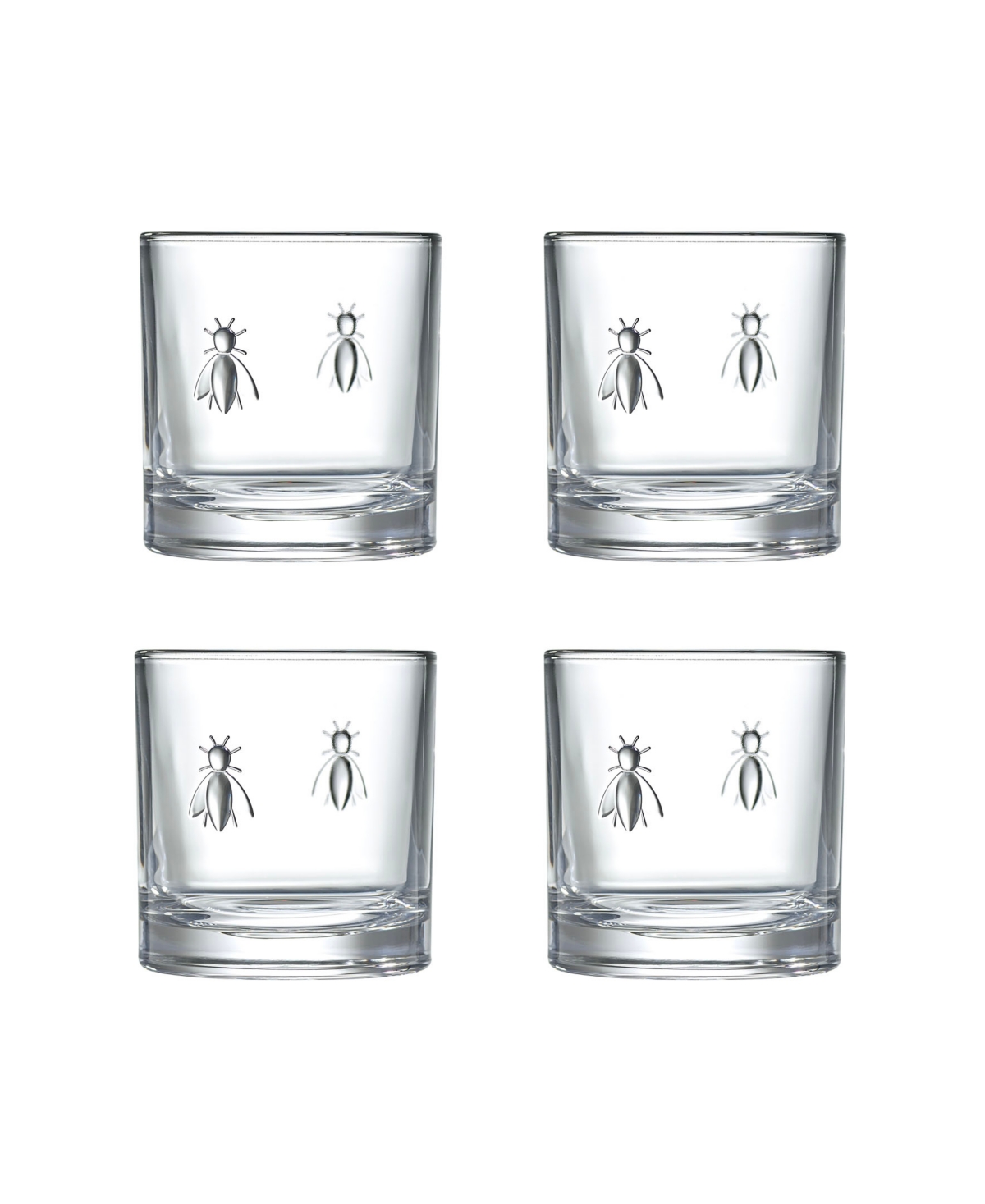 Napoleon Bee Whiskey Glasses, Set of 4 - Clear