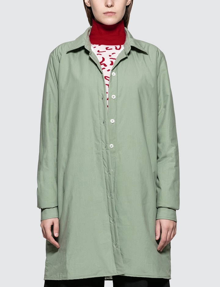 Lightly Padded Oversized Shirt With Slits