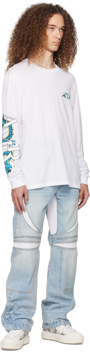 AMIRI White CNY Dragon Long Sleeve T-Shirt