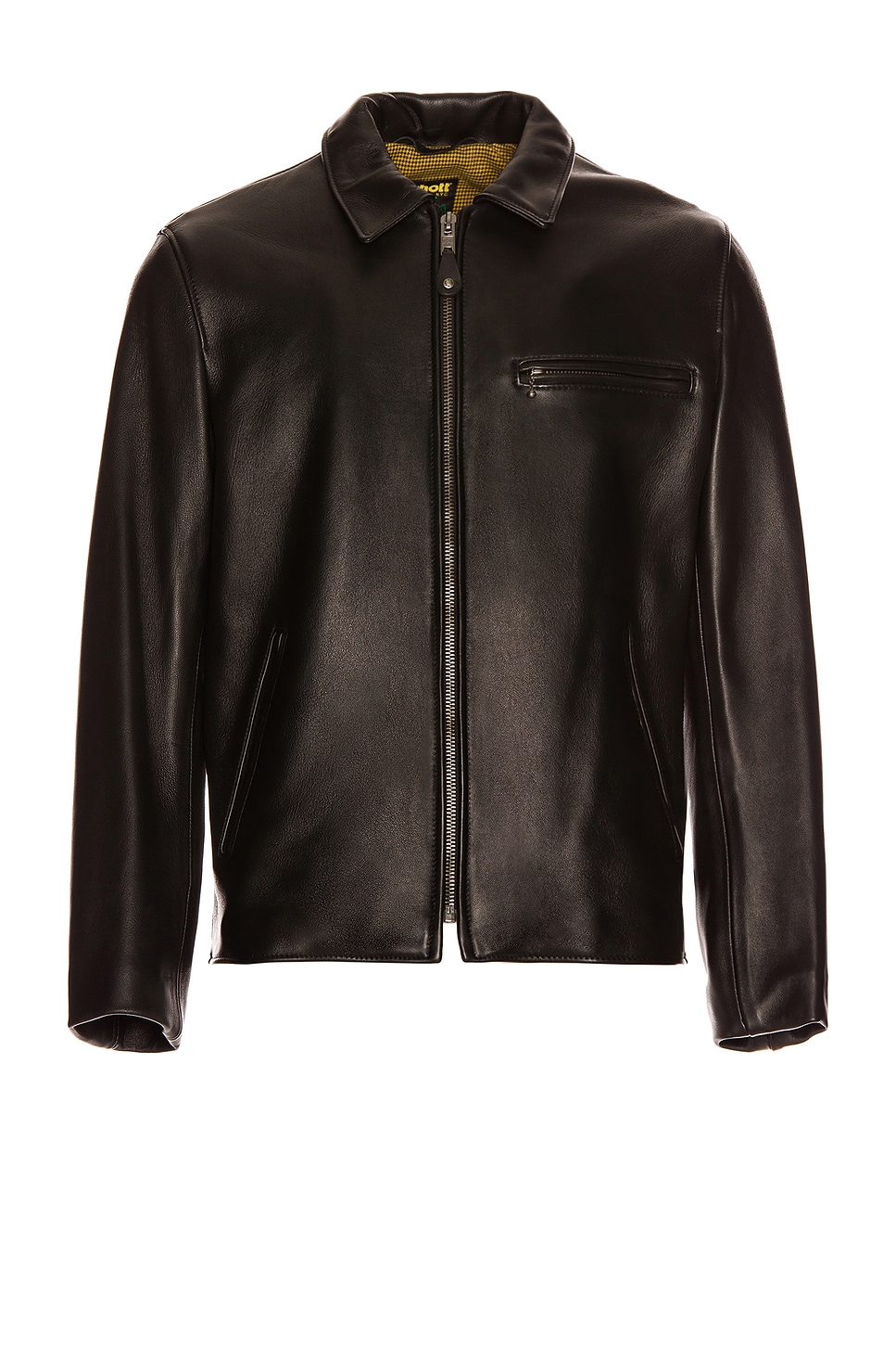 Schott Collar Lamb Leather Jacket in Black - Black.  S also in