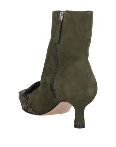 ) Woman Ankle boots Military green Size 9 Leather