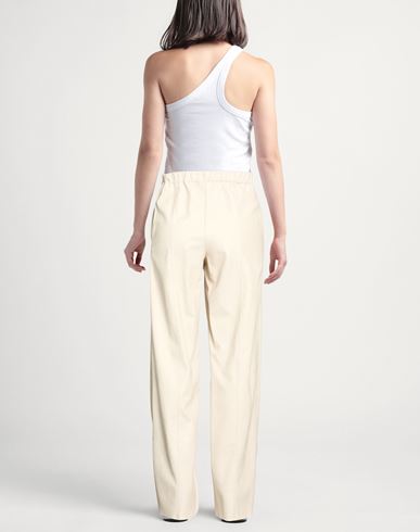 Woman Pants Off white Size 10 Polyurethane, Viscose