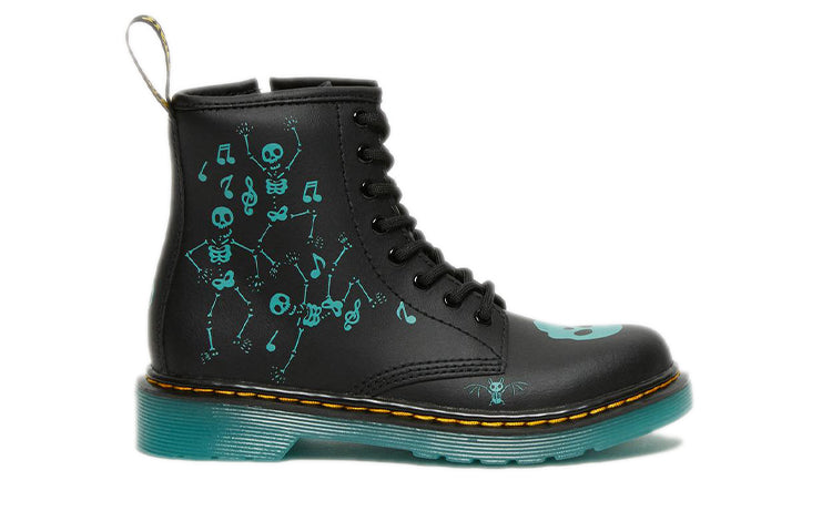 (PS) Dr.Martens 1460 PU Skelly Print Leather Lace Up Boots 'Black Aqua'
